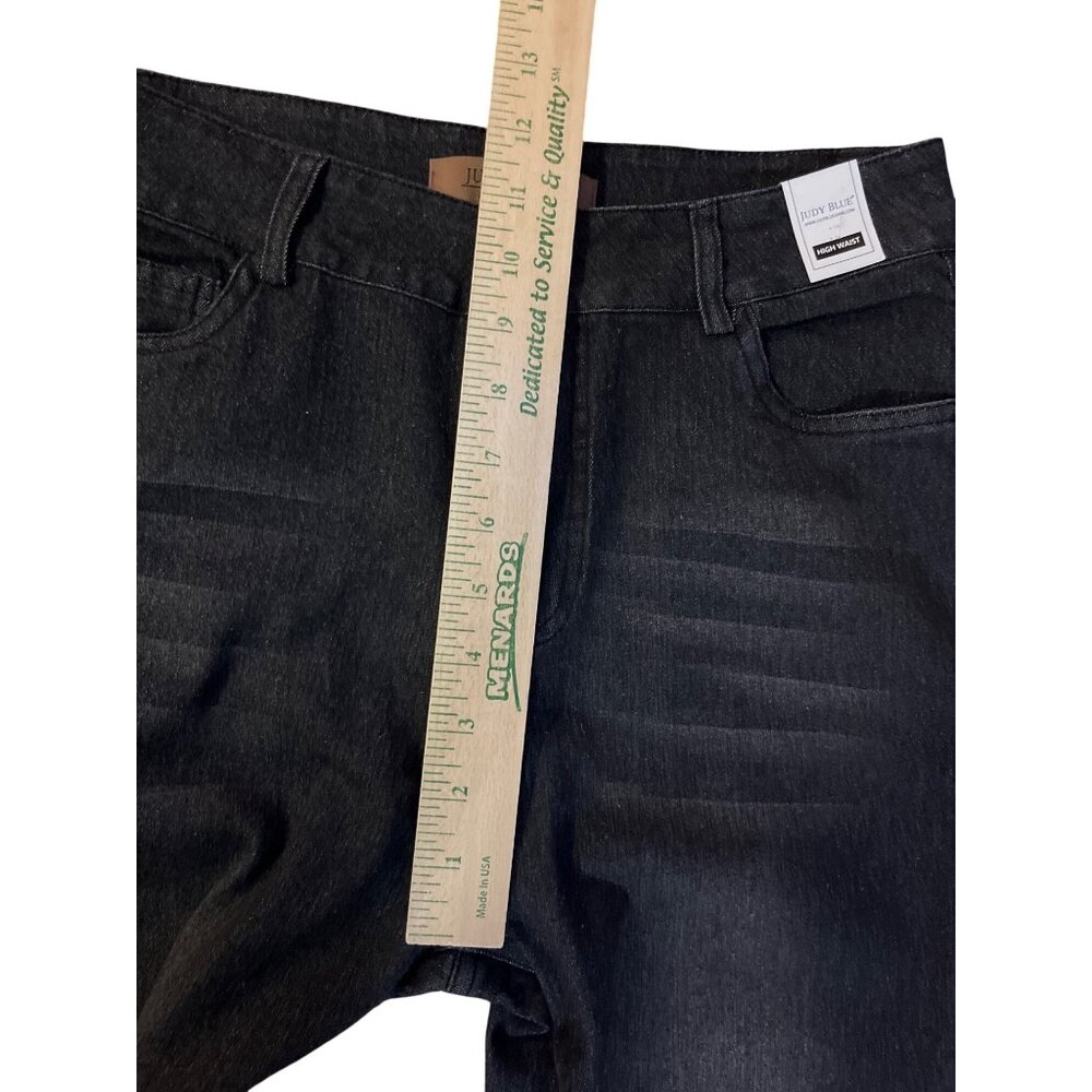 Judy Blue High Waist Black Jeans Womens M Lightweight Split Hem Stretch Denim - Picture 12 of 16